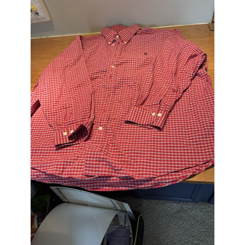 Brooks Brothers Original Polo Shirt 3XL Supima Long Sleeve Plaid Front Logo - Picture 1 of 7